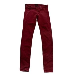 Flying Monkey Jeans Womens 5 Red Skinny Stretch‎ Mid Rise Made In USA L7384
